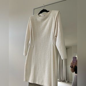 Mango MNG Textured Short Dress with Shoulder Pads